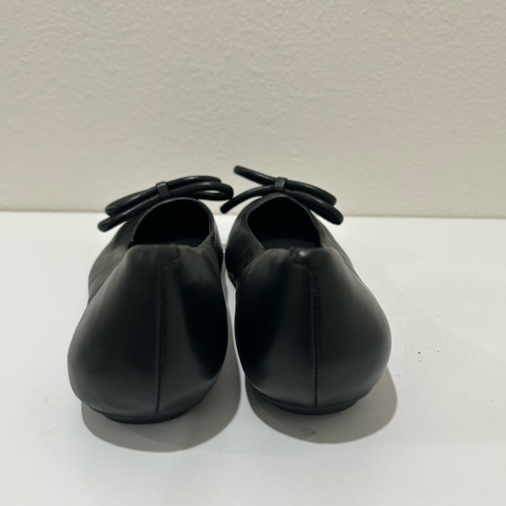 Gianni Bini Lake Leather Double  Bow Black Ballet Flats, Size 8.5 - Picture 5 of 5